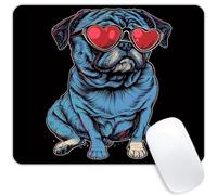 Cool Dog with Sunglasses-1 Tappetino per Mouse Lavabile Tappetini Mouse Confortevole Mousepad per Pc Lavoro Ufficio 25X30Cm