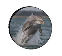 Cool Dolphin - Copertura universale impermeabile per pneumatici di rimorchio, copertura ruota di traino personalizzata, per rimorchi, camion, roulotte, SUV da 24 a 36 pollici (adatta per ruote da 24 a