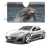 Cool Dolphin - Parasole per parabrezza auto, berlina, SUV, camion, universale, riflettente, per finestrini anteriori, pieghevole, protegge dai raggi UV e mantiene gli interni freschi, 129,5 x 71,1 cm