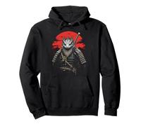 Cool Drago Barbuto Samurai Luna Rossa Arte Giapponese Felpa con Cappuccio
