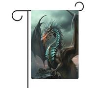 Cool Dragon Garden Flag House Lawn Welcome Sign Banner Double Sided Piccole bandiere personalizzate per piscina, cortile, decorazione da parete per la casa, 32 x 47 cm