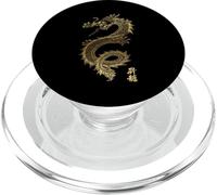 Cool Dragon Golden Line Art Tatuaggio Giapponese Kanji Design PopSockets PopGrip per MagSafe