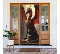 Cool Dragon Print No.361 Coperture decorative per porta, decorazione per interni ed esterni, primavera, estate, autunno, inverno, Halloween, Natale, decorazioni per la casa