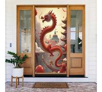 Cool Dragon Red Print No.7 Coperture decorative per porte, striscione decorativo per interni/esterni, primavera, estate, autunno, inverno, Halloween, Natale, decorazioni per la casa
