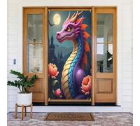 Cool Dragon stampa colorata n. 392 coperture decorative per porta, decorazioni per interni ed esterni, primavera, estate, autunno, inverno, Halloween, Natale, decorazioni per la casa