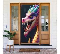 Cool Dragon stampa colorata n. 720 coperture decorative per porta, decorazioni per interni ed esterni, primavera, estate, autunno, inverno, Halloween, Natale, decorazioni per la casa