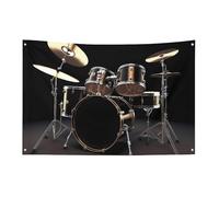 Cool Drum Set Bandiera 0,9 x 1,5 m No Fade Bandiera di benvenuto Giardino Yard House Bandiere Decorative Garden Yard Sign Indoor Outdoor Banner Party Home Decor