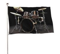 Cool Drum Set Bandiera 152,4 x 243,8 cm, stampa su entrambi i lati, bandiera decorativa da giardino, non sbiadisce, con occhielli in ottone da appendere, sfondo fotografico per interni ed esterni