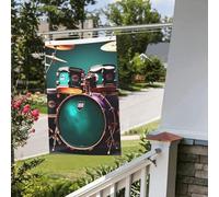 Cool Drum Set Bandiera 2 x 3 Ft Outdoor Indoor Primavera Estate Autunno Inverno Giardino Bandiere con Occhiello Verticale Doppio Lato Festività Banner per Decorazioni da Cortile