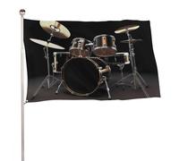 Cool Drum Set Bandiera 61 x 88,9 cm, stampa su entrambi i lati, bandiera decorativa da giardino, non sbiadisce, con occhielli in ottone da appendere, sfondo fotografico per interni ed esterni