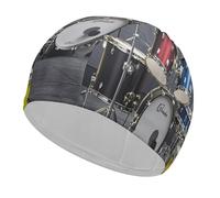 Cool Drum Set Cuffia da Nuoto Confortevole Cuffia da Doccia per Riduzione Della Resistenza e Protezione Dei Capelli Durevole Morbido Elastico Cuffia Da Bagno Mantenere L'Acconciatura Invariata Per