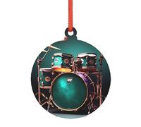 Cool Drum Set Decorazioni Natalizie Trasparenti, Acrilico Adornos De Navidad per un albero di Natale minimalista