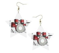 Cool Drum Set - Orecchini da donna alla moda, orecchini pendenti celesti, gioielli a forma di stella per un versatile, One Size, Pelle