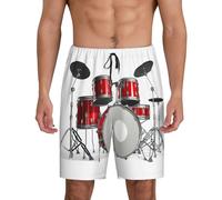 Cool Drum Set - Pantaloncini da notte da uomo con tasche laterali, vestibilità traspirante, disponibile in grande.