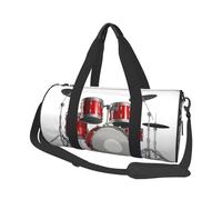 Cool Drum Set Print Round Duffel Bag, Canvas Overnight Travel Tote Bag, impermeabile e resistente agli strappi. Borsa da viaggio pieghevole per il fine settimana