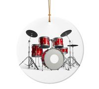 Cool Drum Set Stampa Regali di Natale Colleghi Per Amici Famiglia Circolare Ceramica Natale Appeso Ornamenti Per La Decorazione Dell'albero