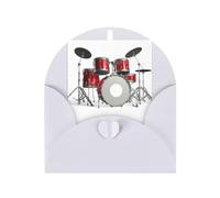 Cool Drum Set Stampa Vuoto Perla Carta di Auguri, Verticale Notecards Disegni, Buste Per Grazie, Inviti