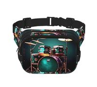 Cool Drum Set stampa Womens Fanny Pack Everyday Hip Pouch Marsupio per Viaggi Outdoor Corsa Caccia per Adulti, nero, Taglia unica