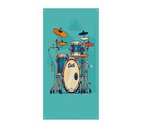 Cool Drum Set Welcome Door Banner Cover Decorativo Appeso Sfondo Decorazione Porta D'ingresso Grande Divertente Sfondo Banner Decorazioni per Interni ed Esterni Decorazione per Feste 90x180 cm