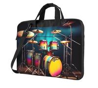 Cool Drums Set Borsa per computer portatile, con tracolla singola, compatibile con computer portatili da 13 a 15,6 pollici, nero, 14 inch