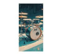 Cool Drums Set Copertura Porta Banner 90x180cm Festone Festone Stagionale Cartello di Benvenuto Decorazione Verticale Porta Appeso Per Portico Ingresso Giardino Decor