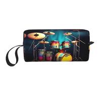 Cool Drums Set di borsa per il trucco, borsa per cosmetici resistente, borsa da viaggio per il trucco, regalo essenziale per donne e uomini, bianco, Taglia unica