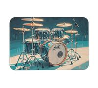 Cool Drums Set di tappetini da bagno Diatomom fango, assorbono l'umidità e lo sporco, zerbino con retro in gomma antiscivolo, adatto sotto la porta, per pavimento del bagno, vasca, doccia, lavandino