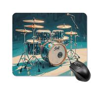 Cool Drums - Tappetino per mouse con bordo cucito, panno lavabile, antiscivolo, design perfetto per giochi, laptop, lavoro in ufficio