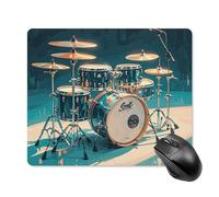 Cool Drums - Tappetino per mouse con bordo cucito, panno lavabile, antiscivolo, design perfetto per giochi, laptop, lavoro in ufficio