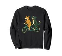 Cool Dual Rider Dogs Costume per gli amanti delle biciclette e del tandem Felpa