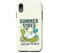 Cool Duck Chilling su una sedia a sdraio, giornate in spiaggia, vibrazioni estive Custodia per iPhone XR