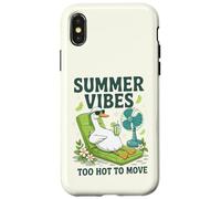 Cool Duck Chilling su una sedia a sdraio, giornate in spiaggia, vibrazioni estive Custodia per iPhone X/XS