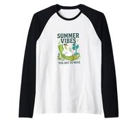 Cool Duck Chilling su una sedia a sdraio, giornate in spiaggia, vibrazioni estive Maglia con Maniche Raglan