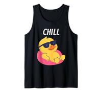 Cool Duck con Occhiali da Sole Papi Chill Chilling sull'acqua Canotta