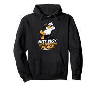 Cool Duck Non Occupato Solo Dare la priorità alla Pace Felpa con Cappuccio