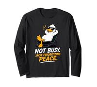 Cool Duck Non Occupato Solo Dare la priorità alla Pace Maglia a Manica