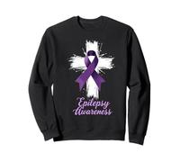 Cool Epilessia Warrior Purple Ribbon Design Uomini Donne Bambini Felpa