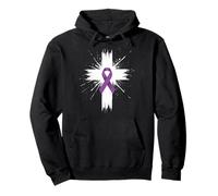 Cool Epilessia Warrior Purple Ribbon Design Uomini Donne Bambini Felpa con Cappuccio