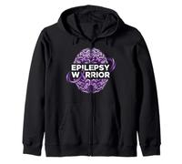 Cool Epilessia Warrior Purple Ribbon Design Uomini Donne Bambini Felpa con Cappuccio