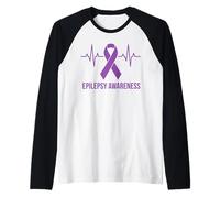 Cool Epilessia Warrior Purple Ribbon Design Uomini Donne Bambini Maglia con Maniche Raglan