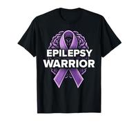 Cool Epilessia Warrior Purple Ribbon Design Uomini Donne Bambini Maglietta
