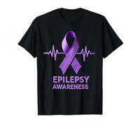Cool Epilessia Warrior Purple Ribbon Design Uomini Donne Bambini Maglietta