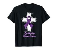 Cool Epilessia Warrior Purple Ribbon Design Uomini Donne Bambini Maglietta