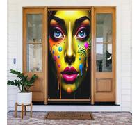 Cool Face, stampa dorata n. 17, decorazione decorativa per porta, per interni ed esterni, primavera, estate, autunno, inverno, Halloween, Natale, decorazioni per la casa