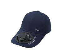 Cool Fan Baseball Caps USB Ricarica Beach Sun Hat Regolabile Donne e Uomini Mesh Solar Powered UPF 50+ Running Unisex Cappello da Baseball, Marina Militare, Taglia unica
