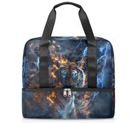 Cool Fierce Tiger, borsone sportivo per donne, uomini, ragazzi, ragazze, 21 l, per il fine settimana, per la notte, per viaggi, palestra, yoga, Colore, Grande, Organizer per borse
