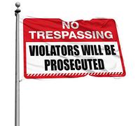 Cool Flags For Guys No Trespassing Violators Will Be Prosecututed, bandiera per camera da letto, accessori per grotta dell'uomo (152 x 244 cm)