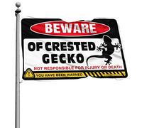 Cool Flags Room Guys Beware Of Crested Gecko Bandiera Decorazione per Camera da Letto Porta Garage Decor per Uomini (120 x 180 cm)