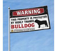 Cool Flags Room Guys Warning This Property Is Protected by a highly trained Bulldog Flag Garden Flags Funny Man Cave Rules (152 x 244 cm)