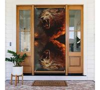 Cool Flame Lion A Door Covers Decorative - Decorazioni per porte per interni ed esterni, primavera/estate/autunno/inverno, decorazioni natalizie di Halloween